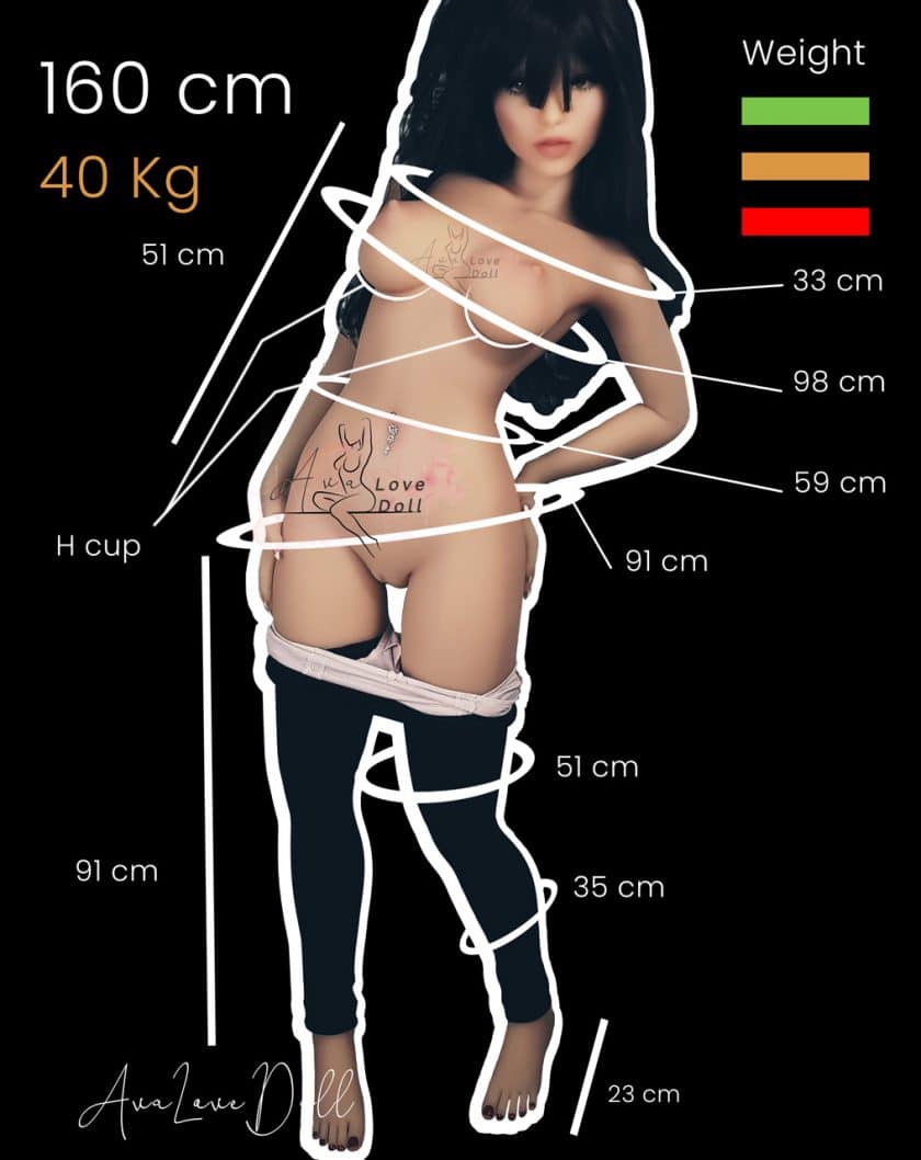 Measurments Sex-doll-Silicone-Risako-160cm-H-Kup