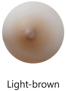 Light brown areola color